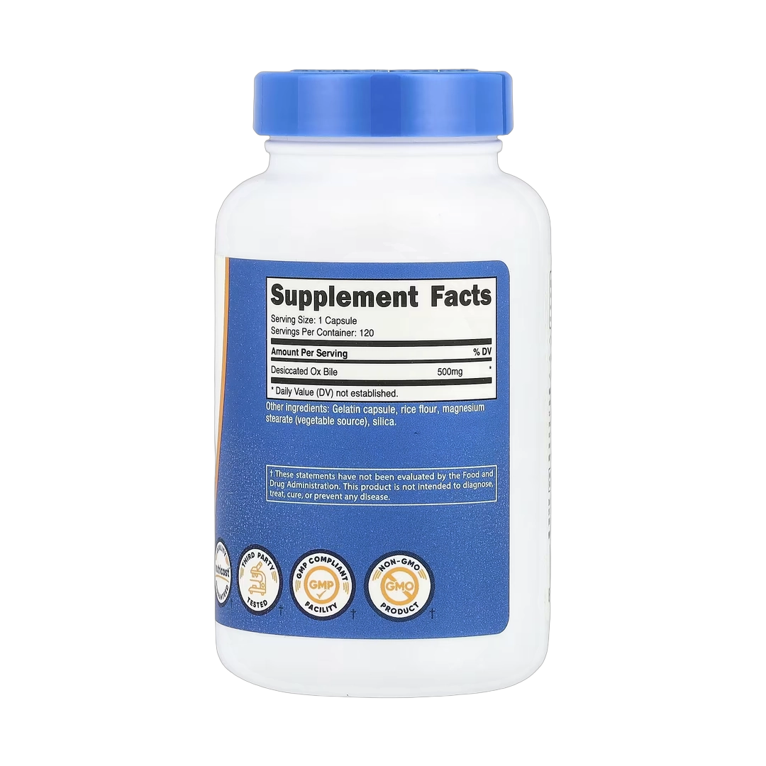 Nutricost, Ox Bile, 500 mg, 120 Capsules