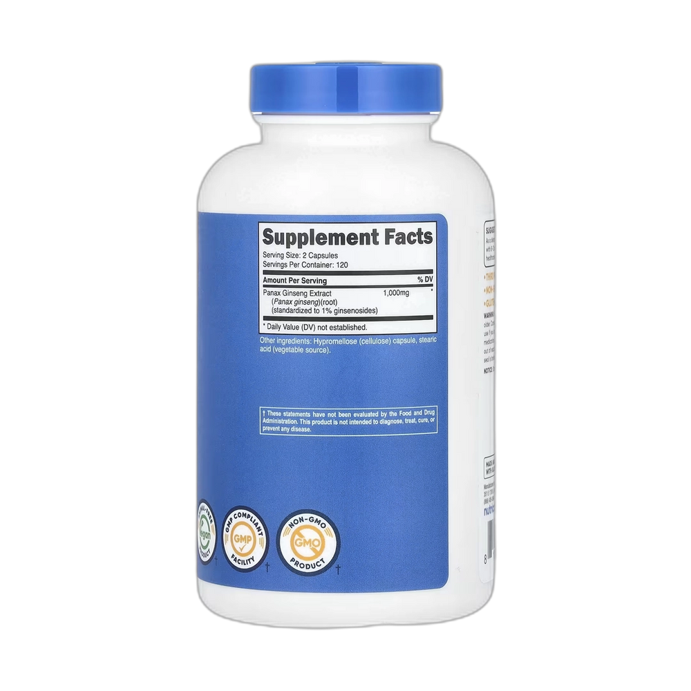 Nutricost, Panax Ginseng, 240 Capsules