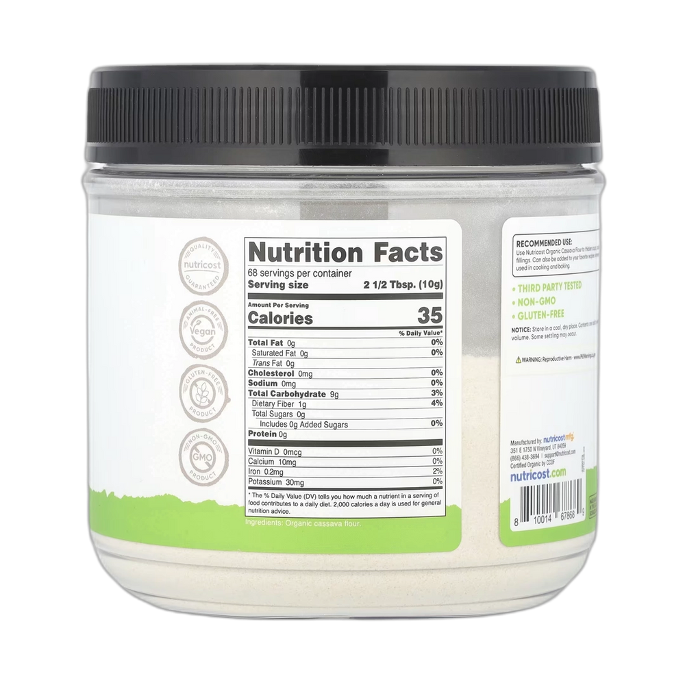 Nutricost, Pantry, Organic Cassava Flour, 24.3 oz, 680 g