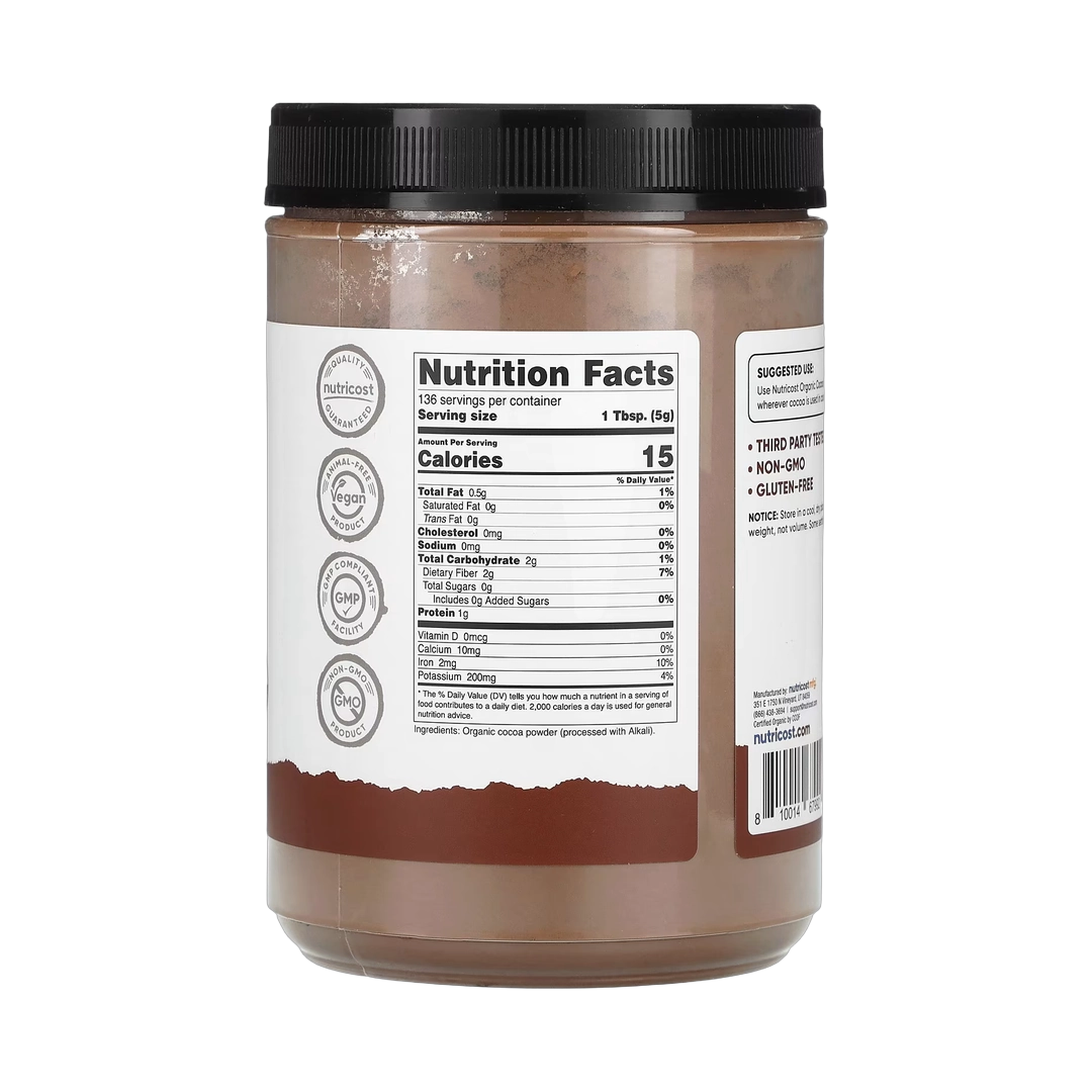 Nutricost, Pantry, Organic Cocoa Powder, Unsweetened, 24.3 oz, 680 g