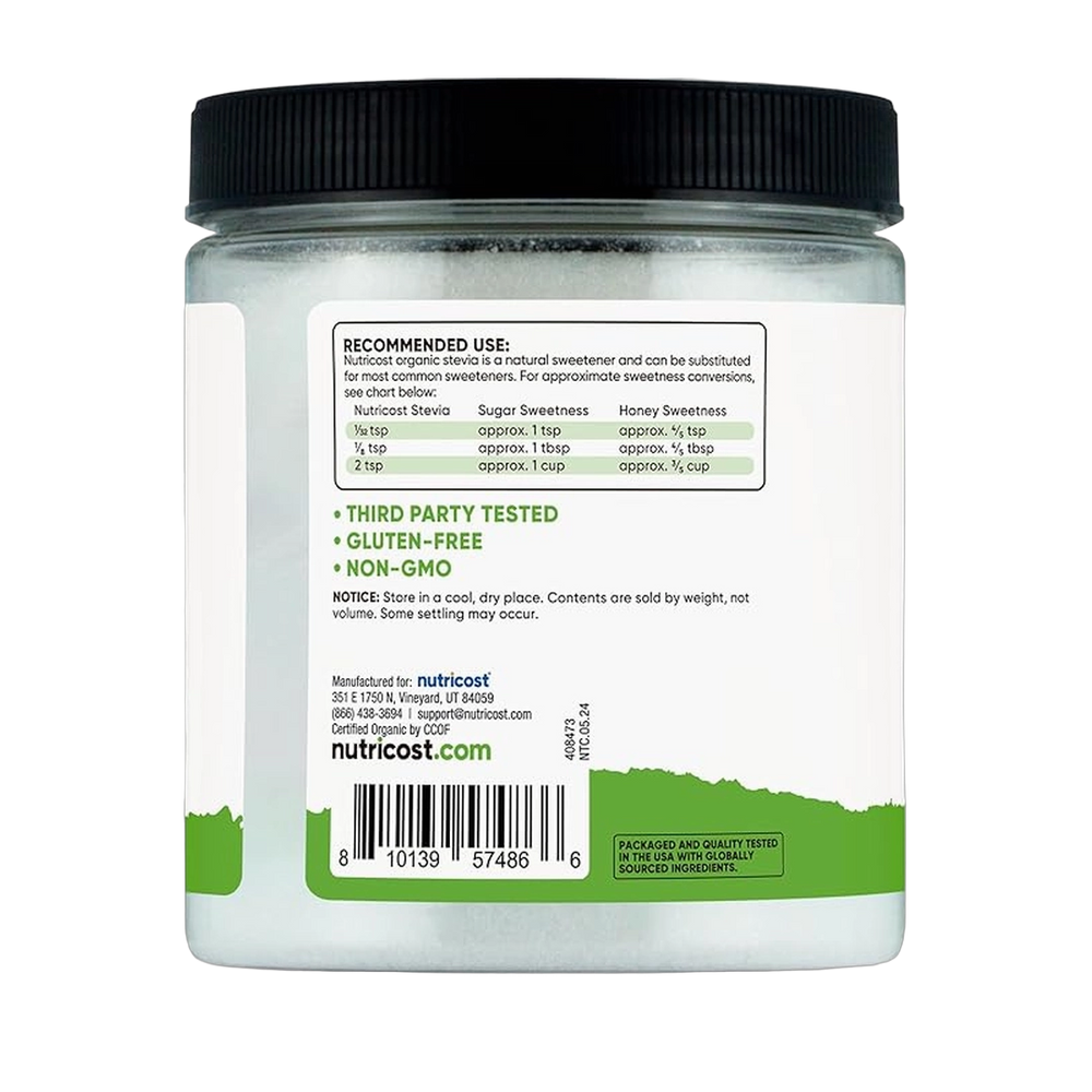 Nutricost, Pantry, Organic Stevia, Natural Sweetener, 8 oz