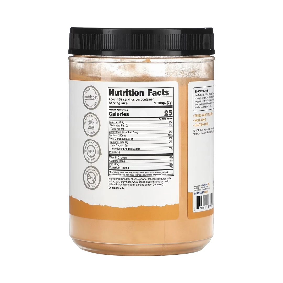 Nutricost, Pantry, Yellow Cheddar Cheese Powder, 40.5 oz, 1,134 g