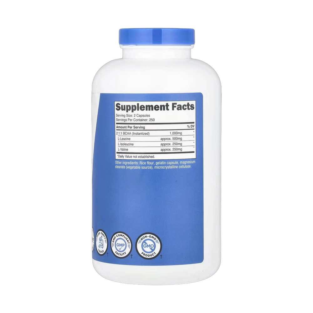 Nutricost, Performance, BCAA, 500 Capsules