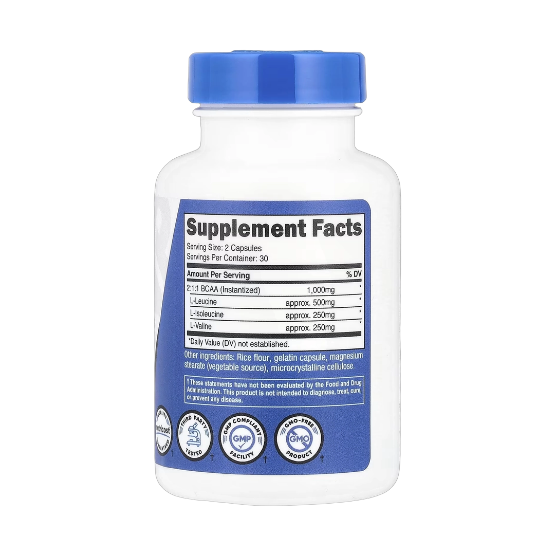 Nutricost, Performance, BCAA, 60 Capsules