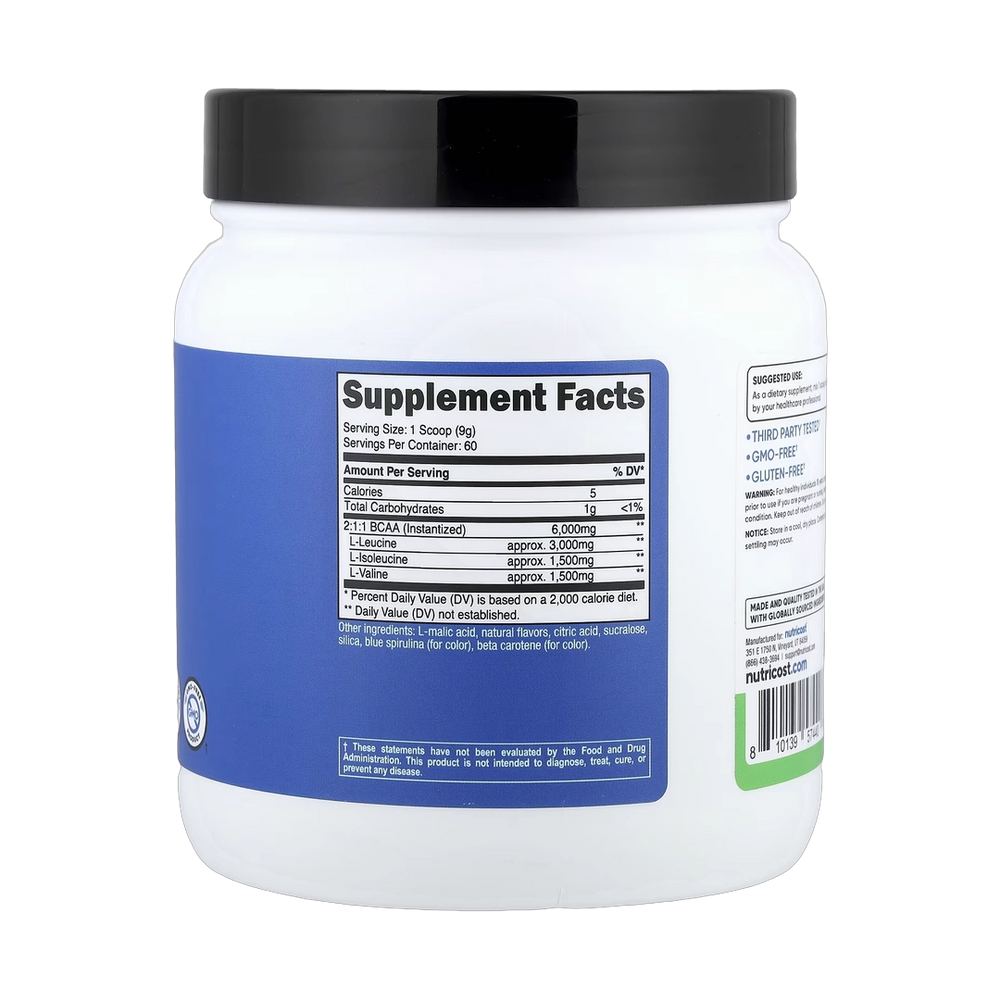 Nutricost, Performance, BCAA, Green Apple , 1.2 lb, 540 g