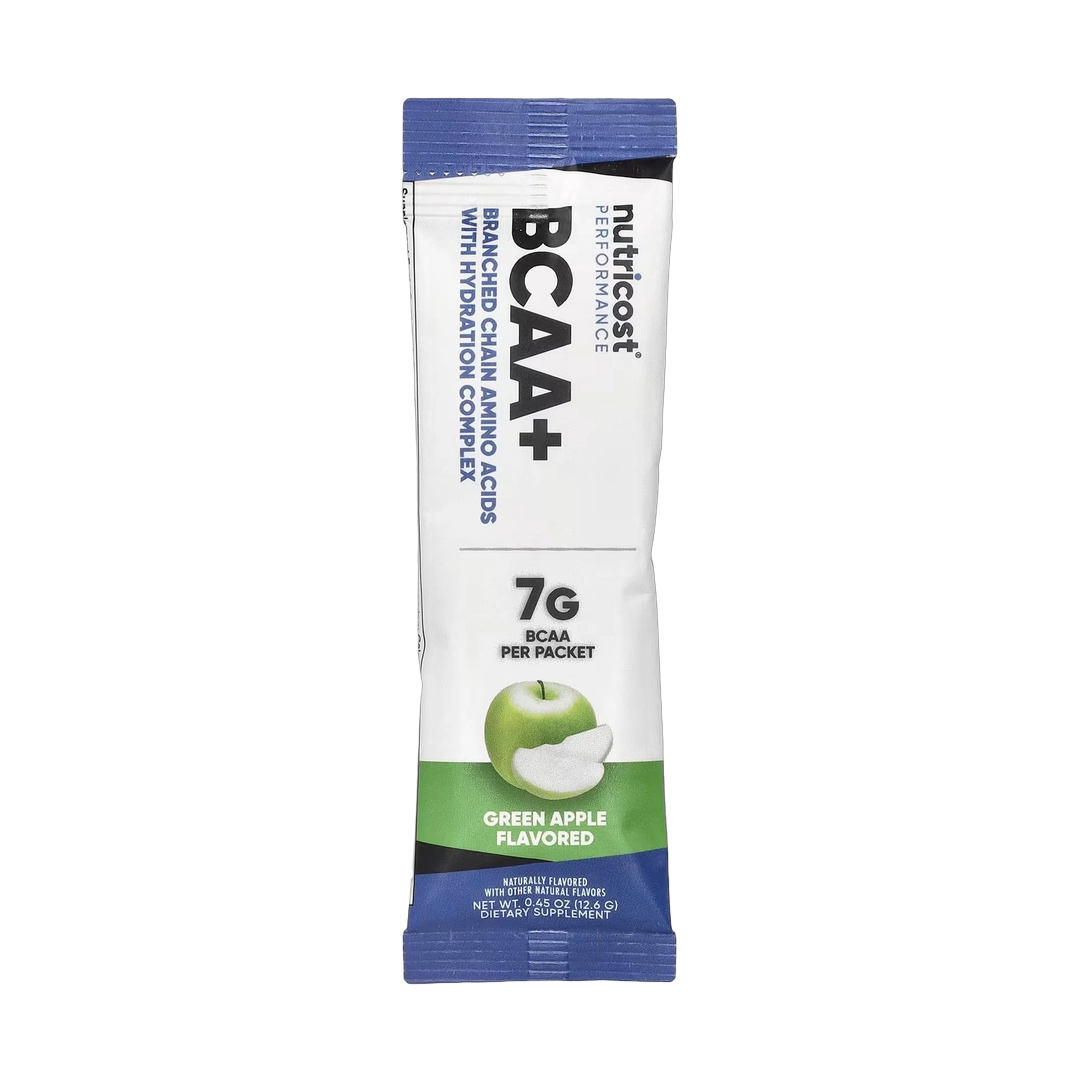 Nutricost, Performance, BCAA+, Green Apple, 20 Packets, 0.5 oz (13 g) Each