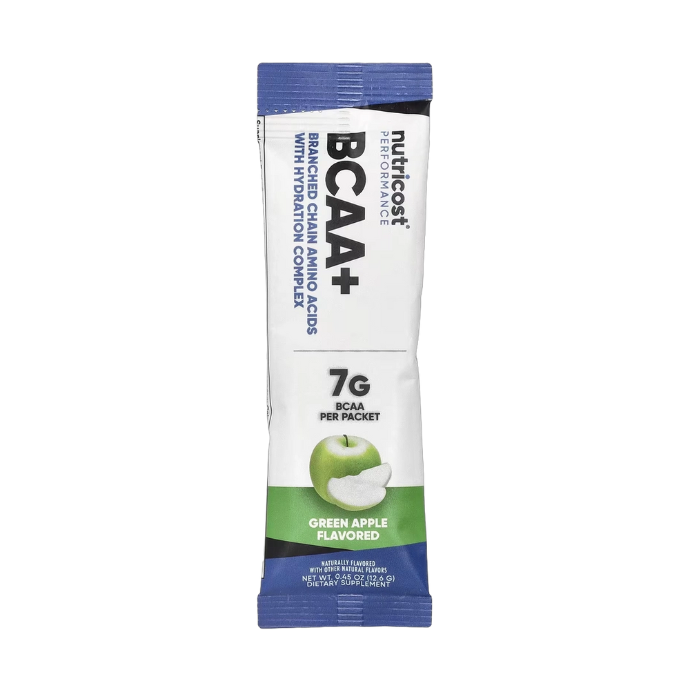 Nutricost, Performance, BCAA+, Green Apple, 20 Packets, 0.5 oz (13 g) Each