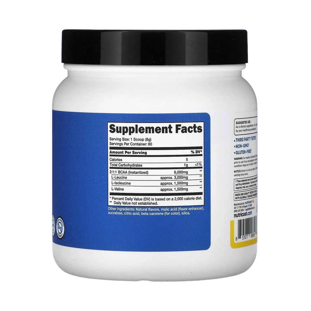 Nutricost, Performance, BCAA, Pineapple, 1.1 lb, 492 g
