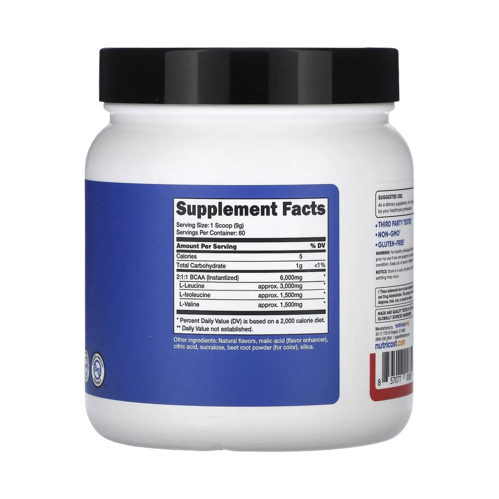 Nutricost, Performance, BCAA, Strawberry Kiwi, 1.2 lb, 540 g