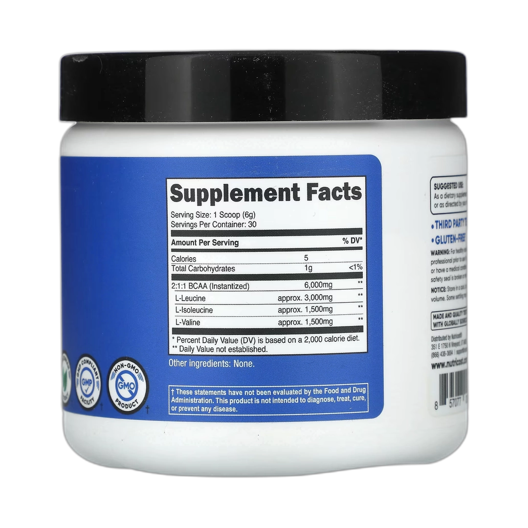 Nutricost, Performance, BCAA, Unflavored, 6.3 oz, 180 g