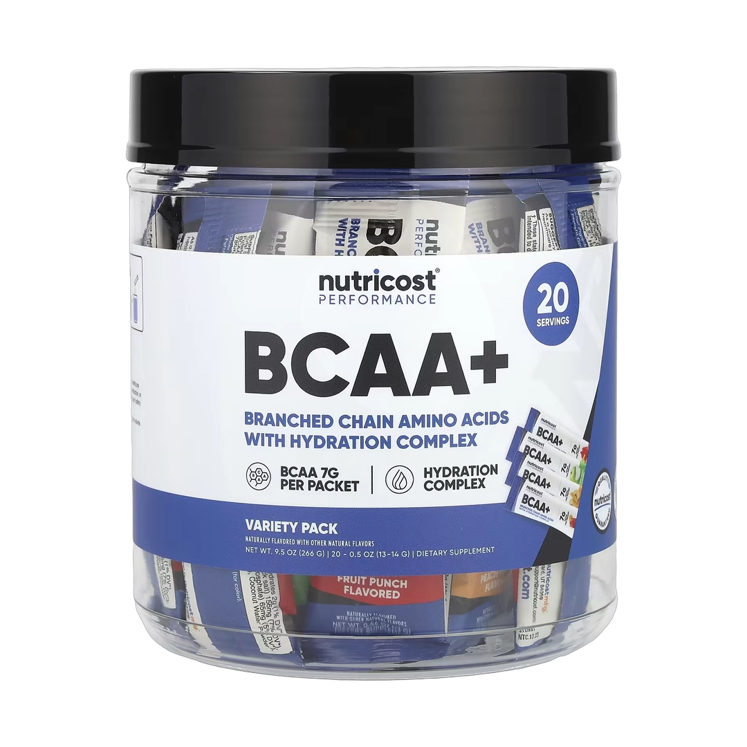 Nutricost, Performance, BCAA +, Variety Pack, 20 Packets, 0.5 oz (13-14 g) Each