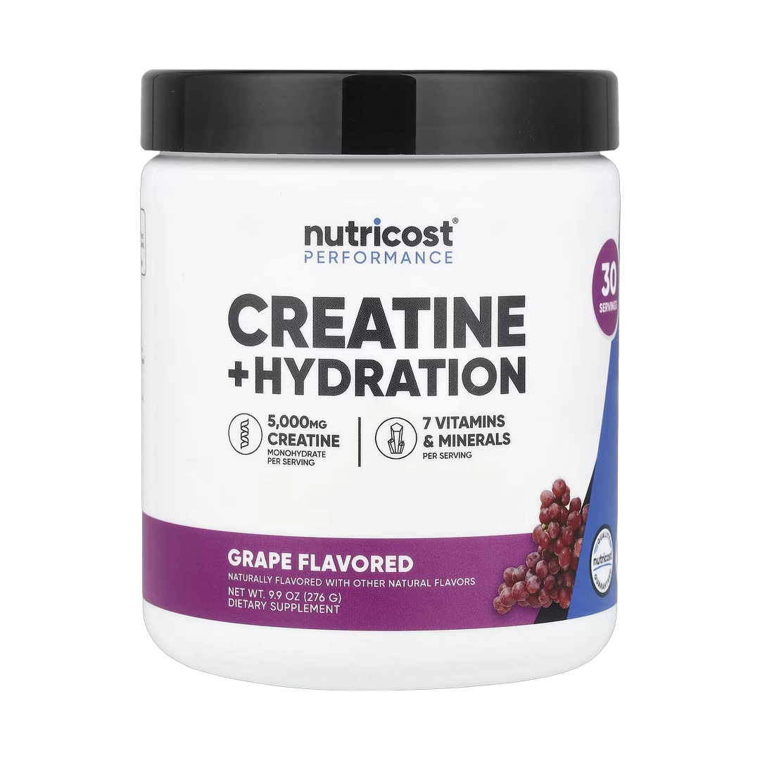 Nutricost, Performance, Creatine + Hydration, Grape, 9.9 oz, 276 g