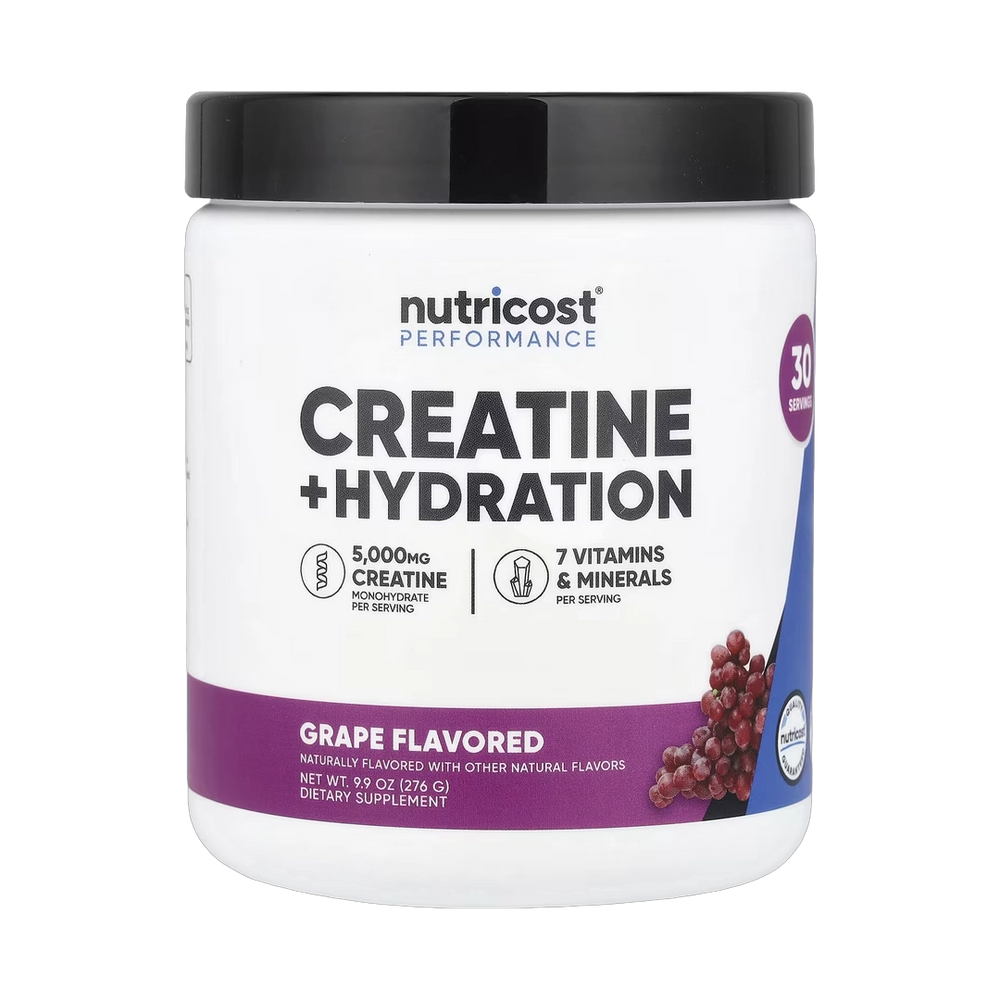 Nutricost, Performance, Creatine + Hydration, Grape, 9.9 oz, 276 g