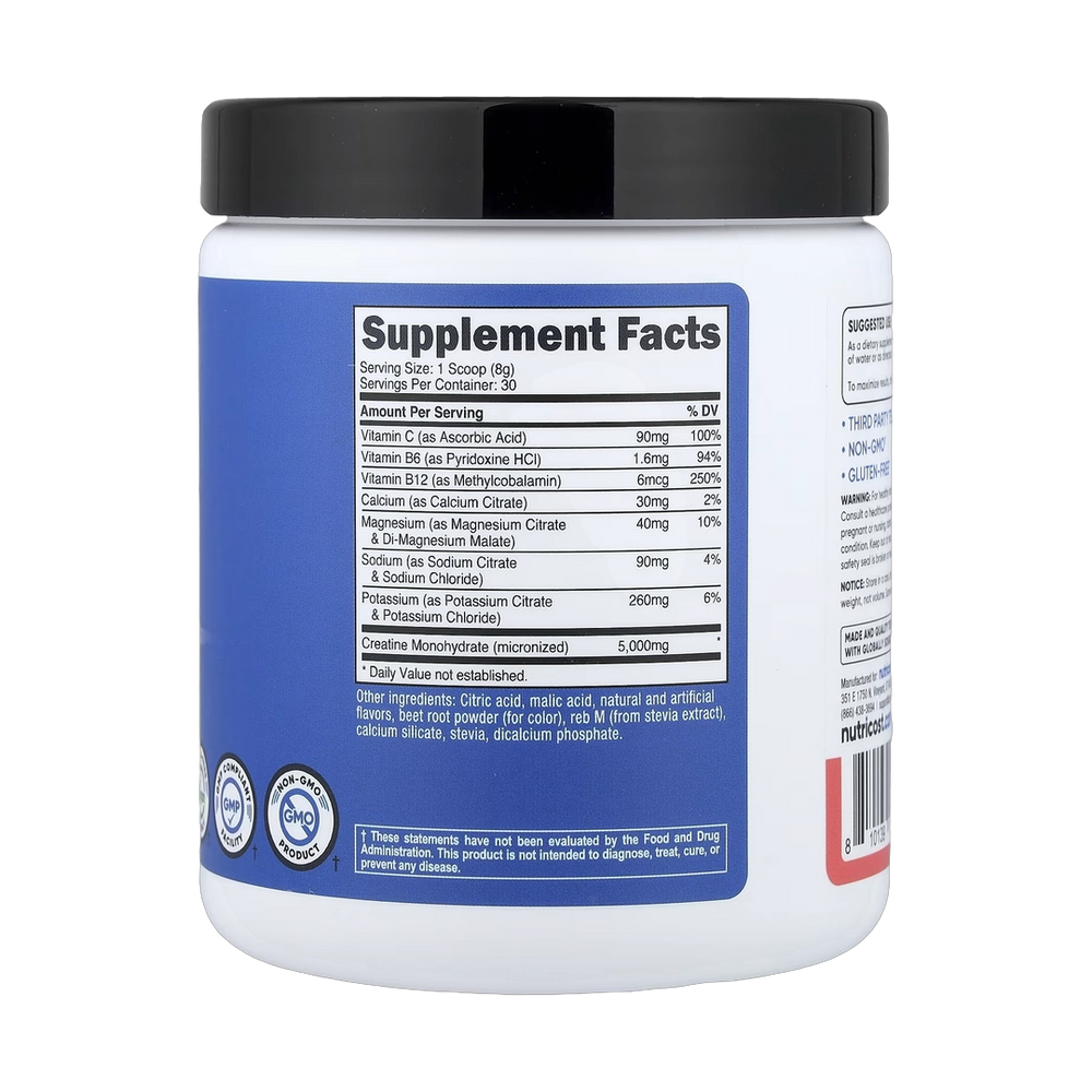 Nutricost, Performance, Creatine + Hydration, Watermelon, 9 oz, 252 g