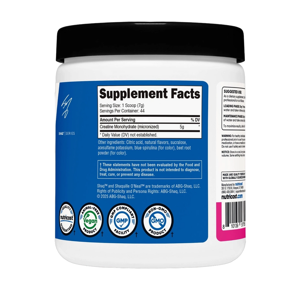 Nutricost, Performance, Creatine Monohydrate, Shaq's Berry Blast, 10.7 oz, 300 g