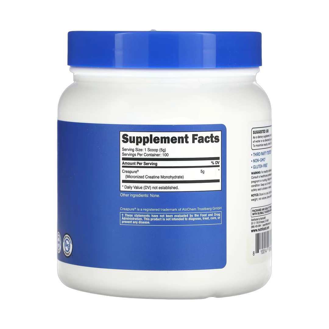 Nutricost, Performance, Creatine Monohydrate, Unflavored, 1.1 lb, 500 g