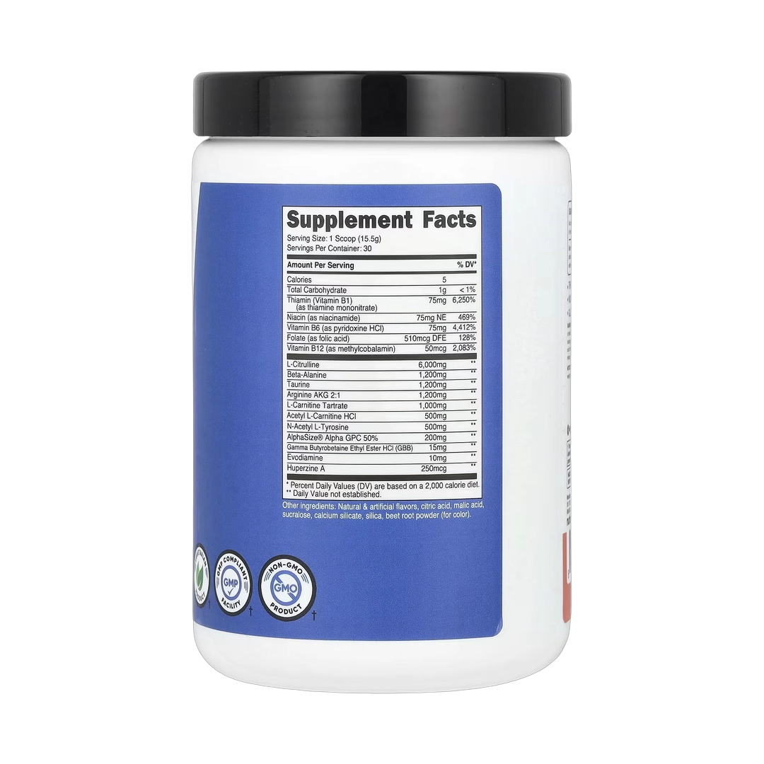 Nutricost, Performance, Pre-SF, Stimulant-Free Pre-Workout Complex, Pink Lemonade, 1 lb, 465 g