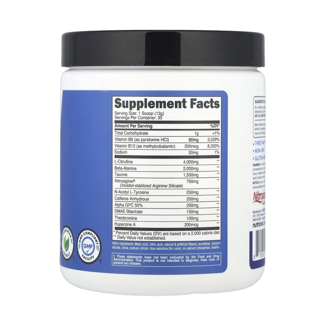 Nutricost, Performance, Pre-Workout Complex, Blue Raspberry, 13.8 oz, 387 g
