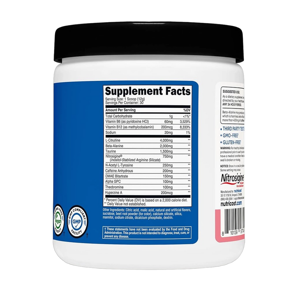Nutricost, Performance, Pre-Workout Complex, Watermelon Candy, 13 oz, 363 g