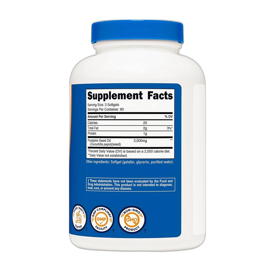 Nutricost Pumpkin Seed Oil 3,000mg Per Serving, 180 Softgels