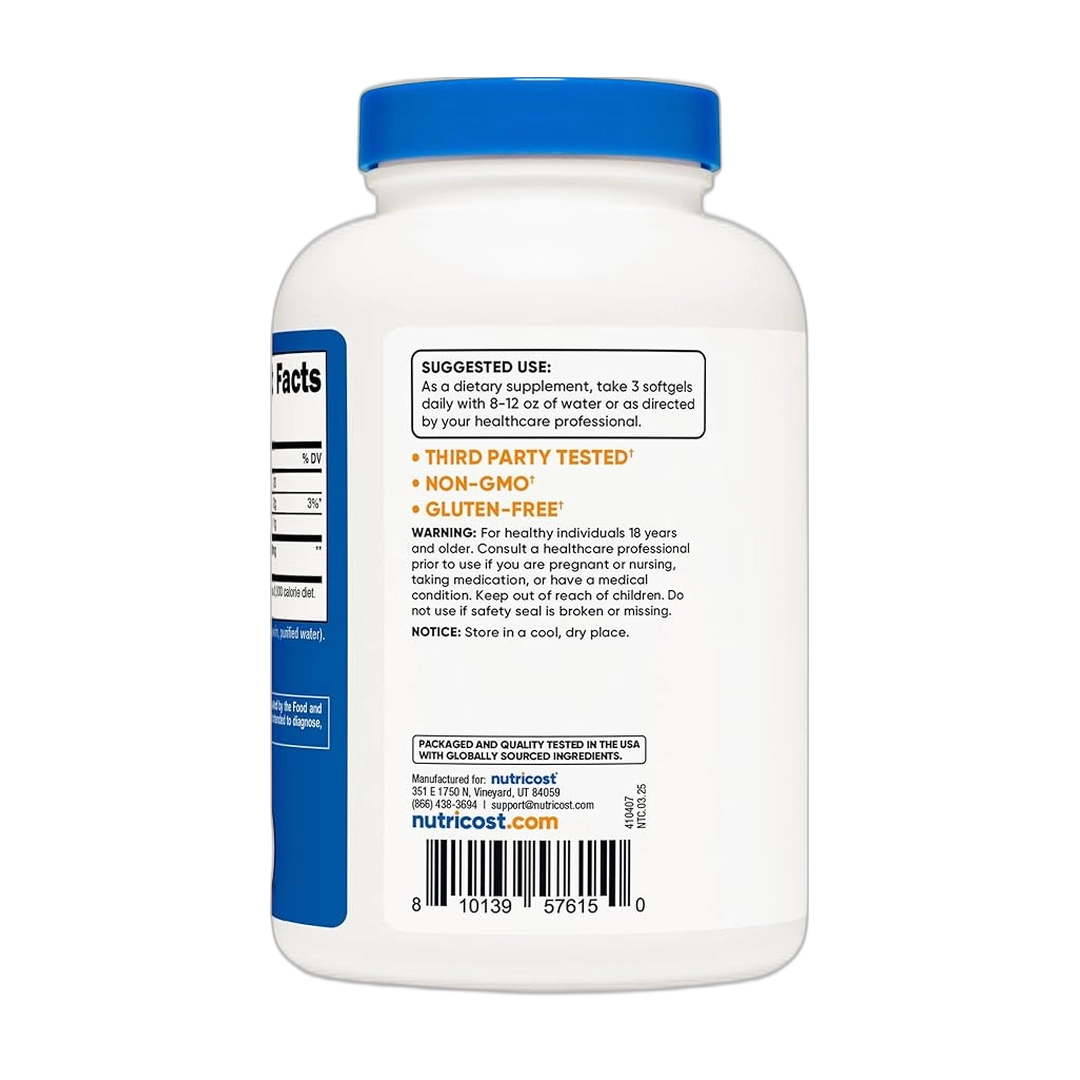 Nutricost Pumpkin Seed Oil 3,000mg Per Serving, 180 Softgels