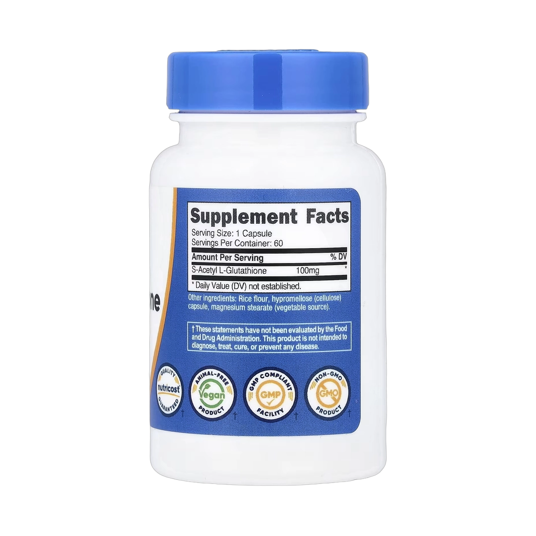 Nutricost, S-Acetyl L-Glutathione, 100 mg, 60 Capsules