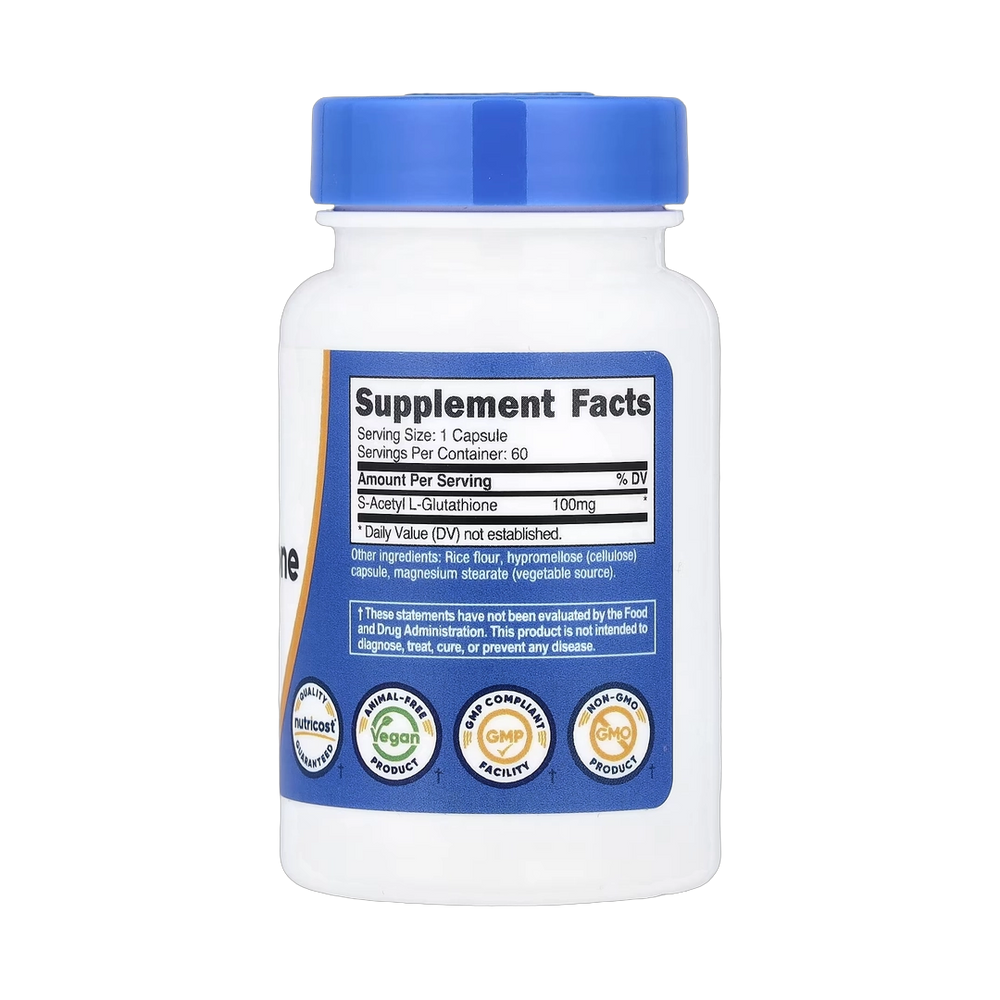 Nutricost, S-Acetyl L-Glutathione, 100 mg, 60 Capsules