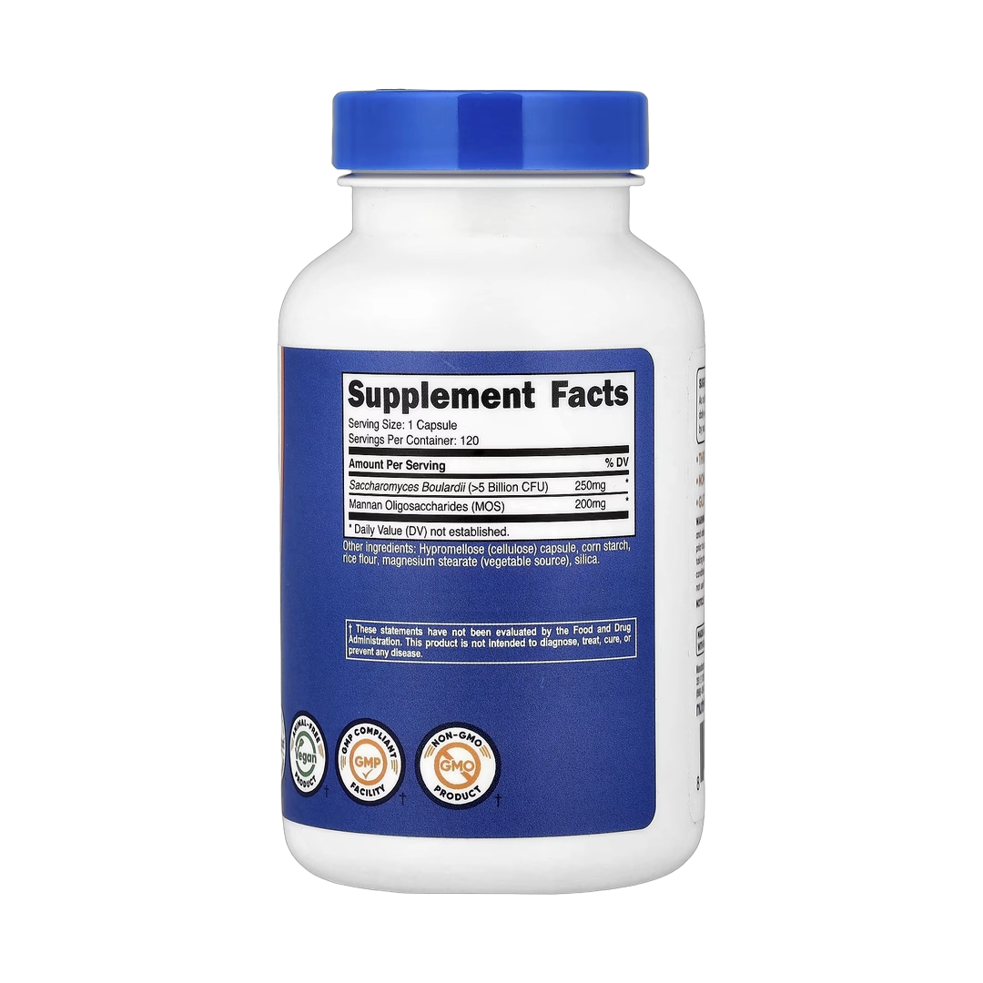 Nutricost, Saccharomyces Boulardii + MOS, 120 Capsules