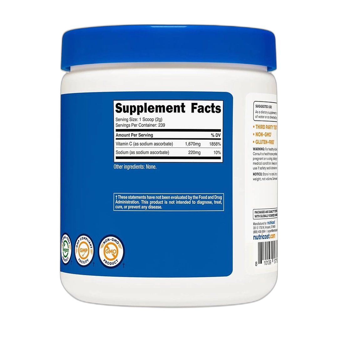 Nutricost, Sodium Ascorbate, 16.2 oz, 454 g