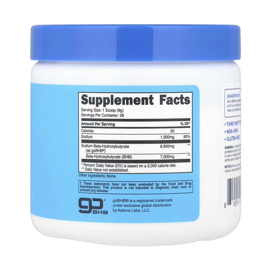 Nutricost, Sodium BHB, goBHB®, Unflavored, 8.9 oz, 250 g