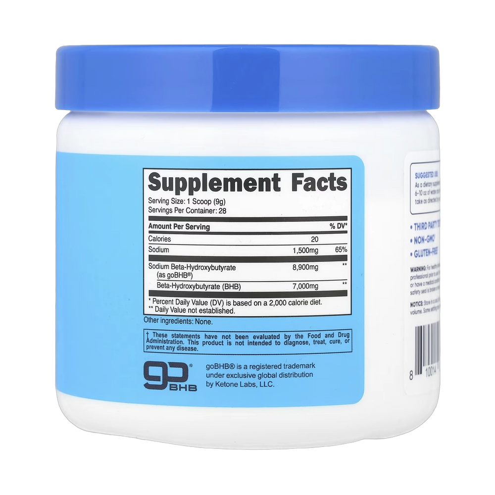 Nutricost, Sodium BHB, goBHB®, Unflavored, 8.9 oz, 250 g