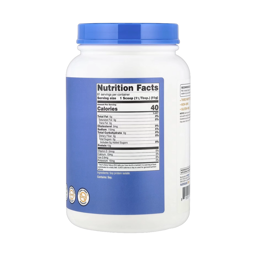 Nutricost, Soy Protein Isolate, Unflavored, 2 lb, 907 g