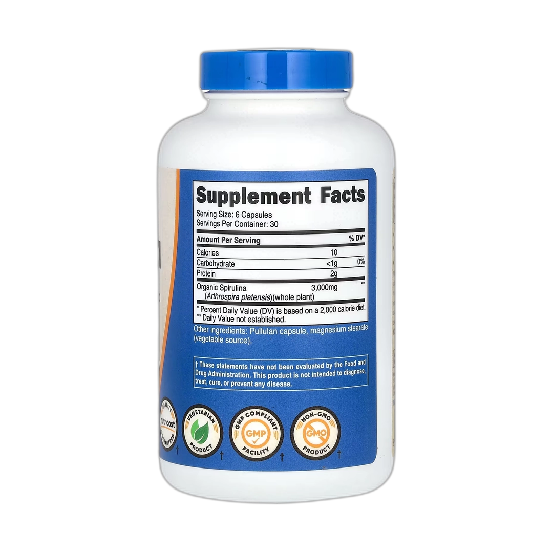 Nutricost, Spirulina, 180 Capsules