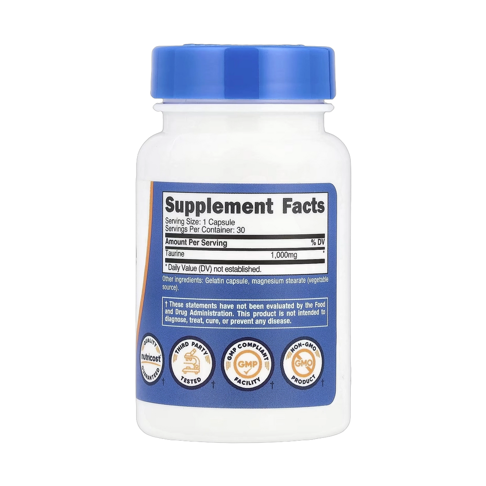 Nutricost, Taurine, 1,000 mg, 30 Capsules