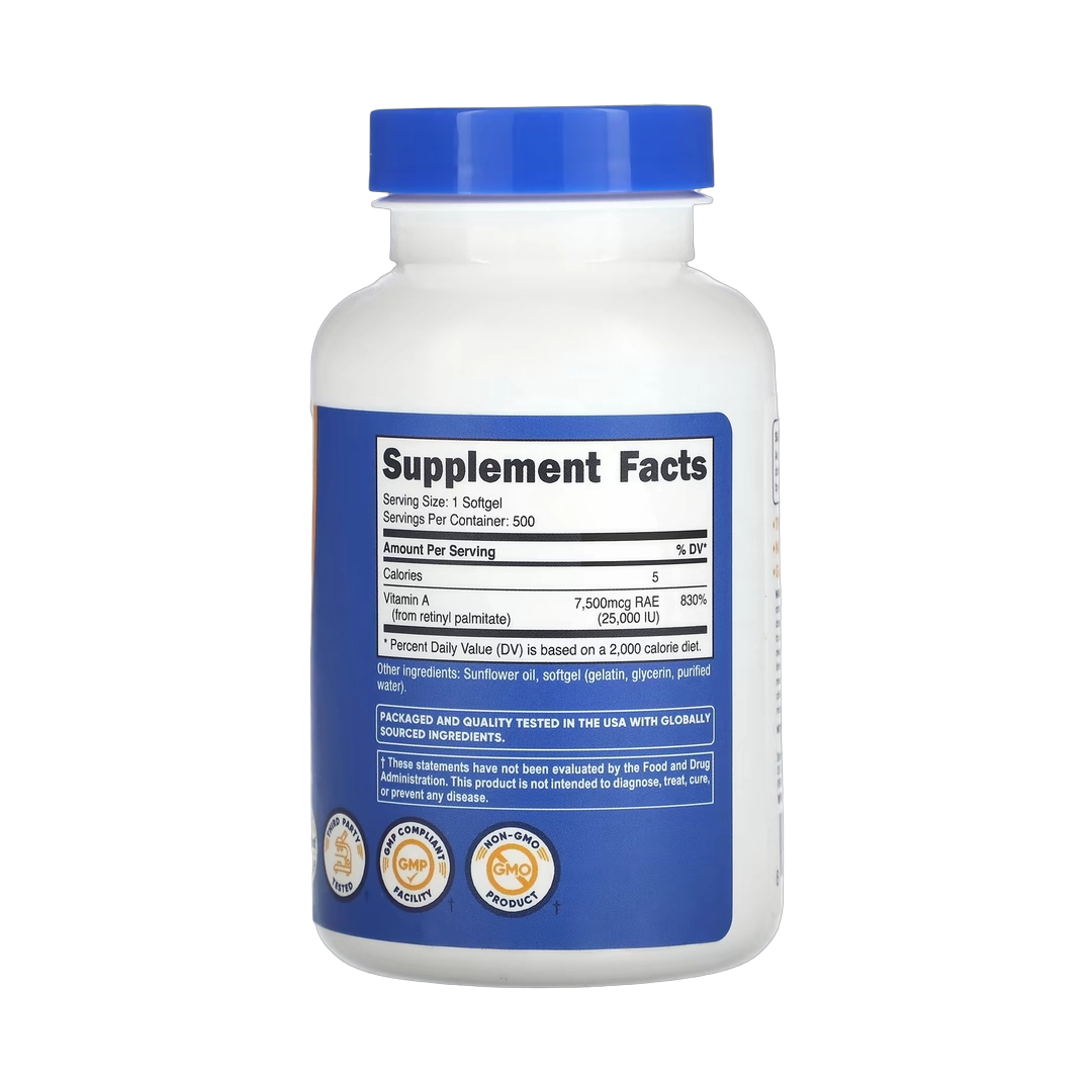 Nutricost, Vitamin A, 25,000 IU, 500 Softgels