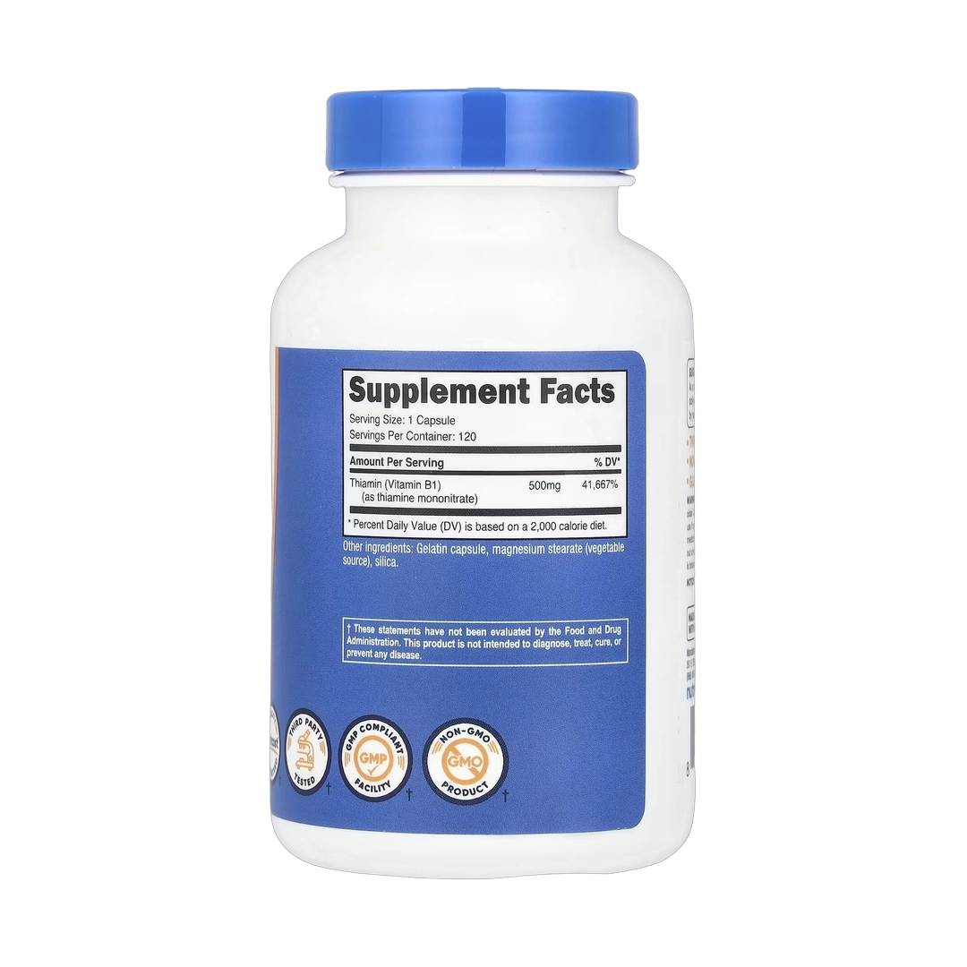 Nutricost, Vitamin B1, 500 mg, 120 Capsules