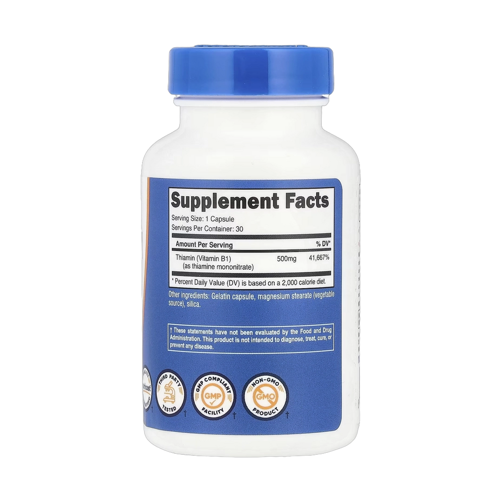 Nutricost, Vitamin B1, 500 mg , 30 Capsules