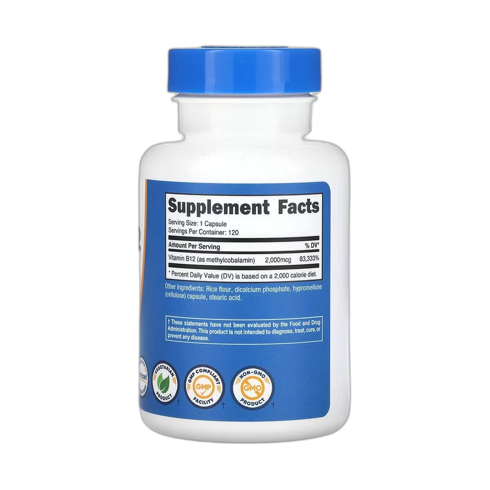 Nutricost, Vitamin B12, 2,000 mcg, 120 Capsules