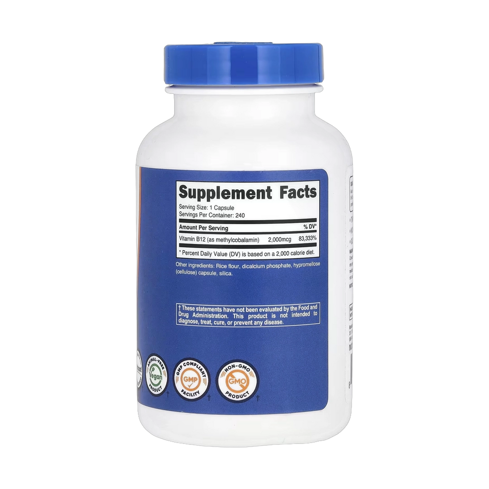 Nutricost, Vitamin B12, 2,000 mcg, 240 Capsules