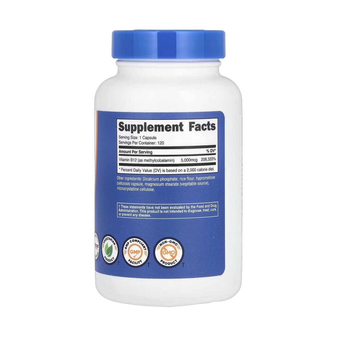 Nutricost, Vitamin B12, 5,000 mcg, 120 Capsules