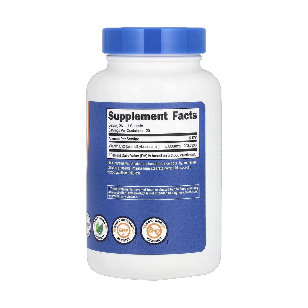 Nutricost, Vitamin B12, 5,000 mcg, 120 Capsules