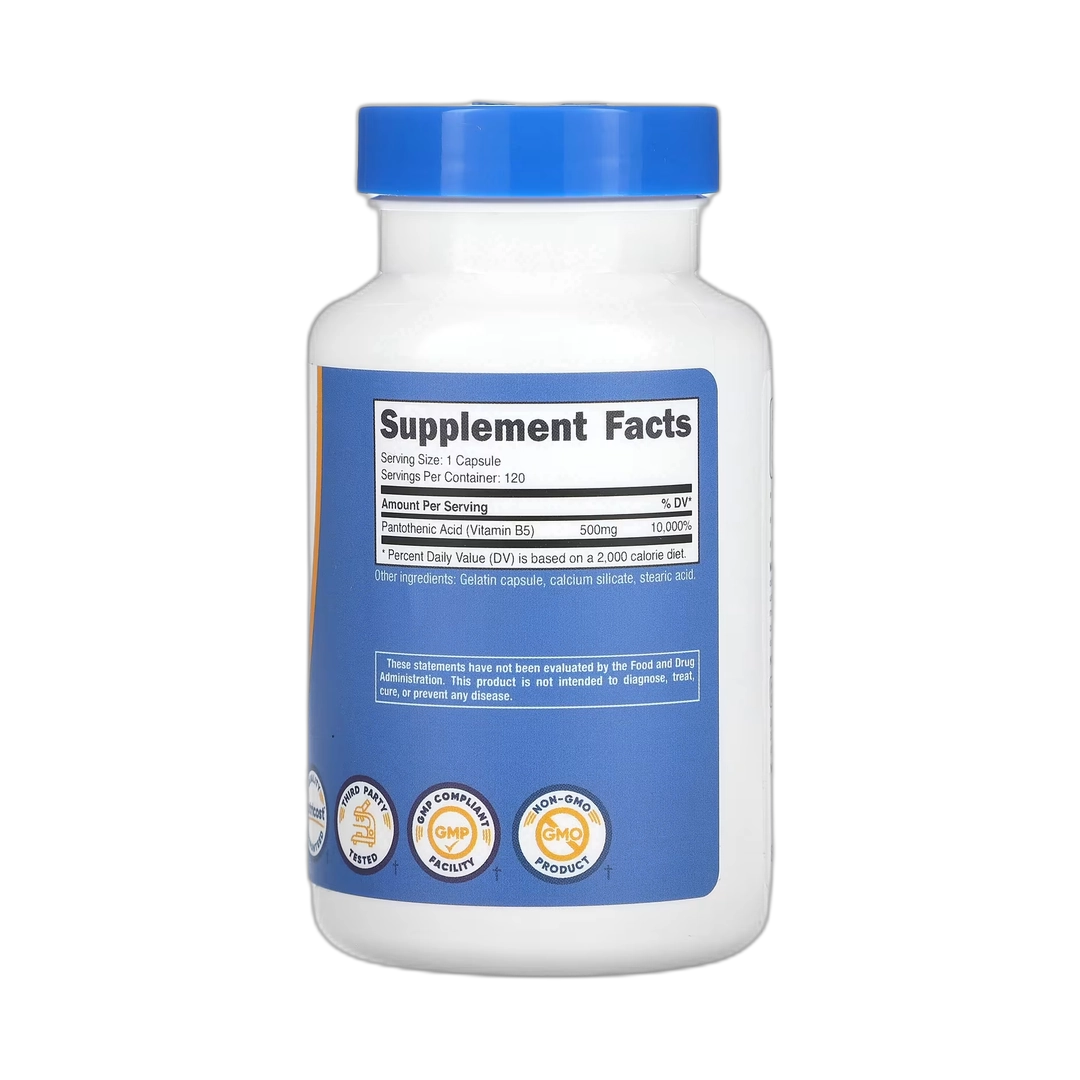 Nutricost, Vitamin B5, 500 mg, 120 Capsules