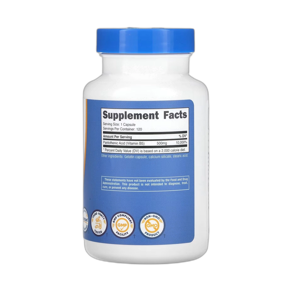 Nutricost, Vitamin B5, 500 mg, 120 Capsules