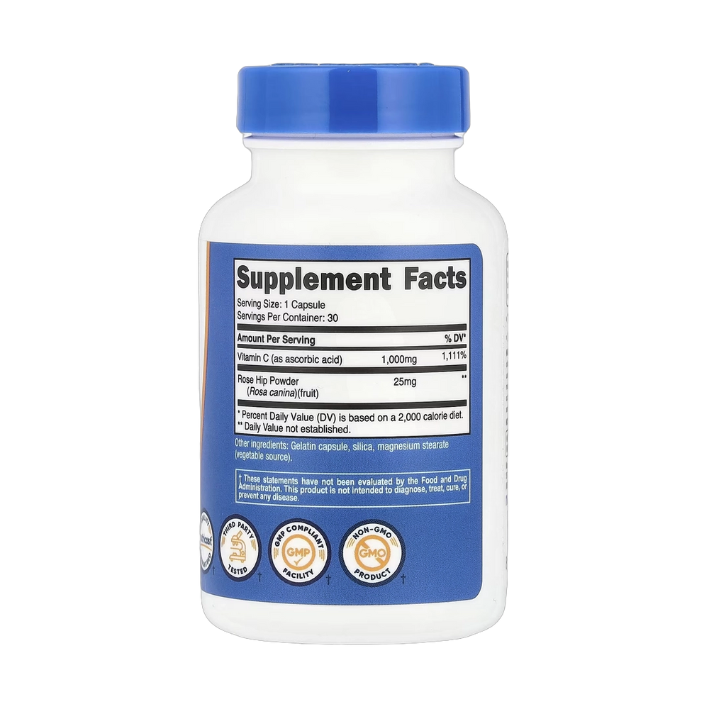 Nutricost, Vitamin C With Rose Hips, 30 Capsules