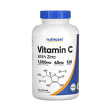 Nutricost, Vitamin C with Zinc, 240 Capsules