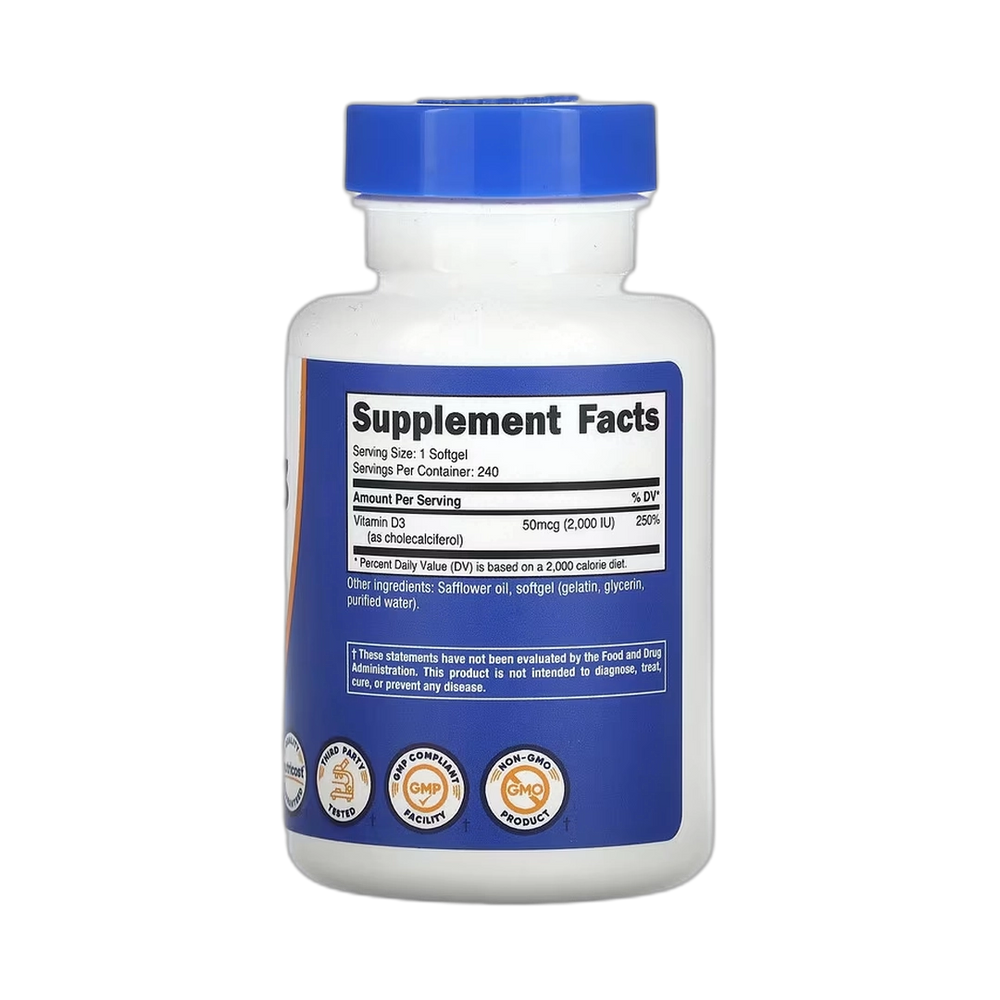 Nutricost, Vitamin D3, 2,000 IU, 240 Softgels