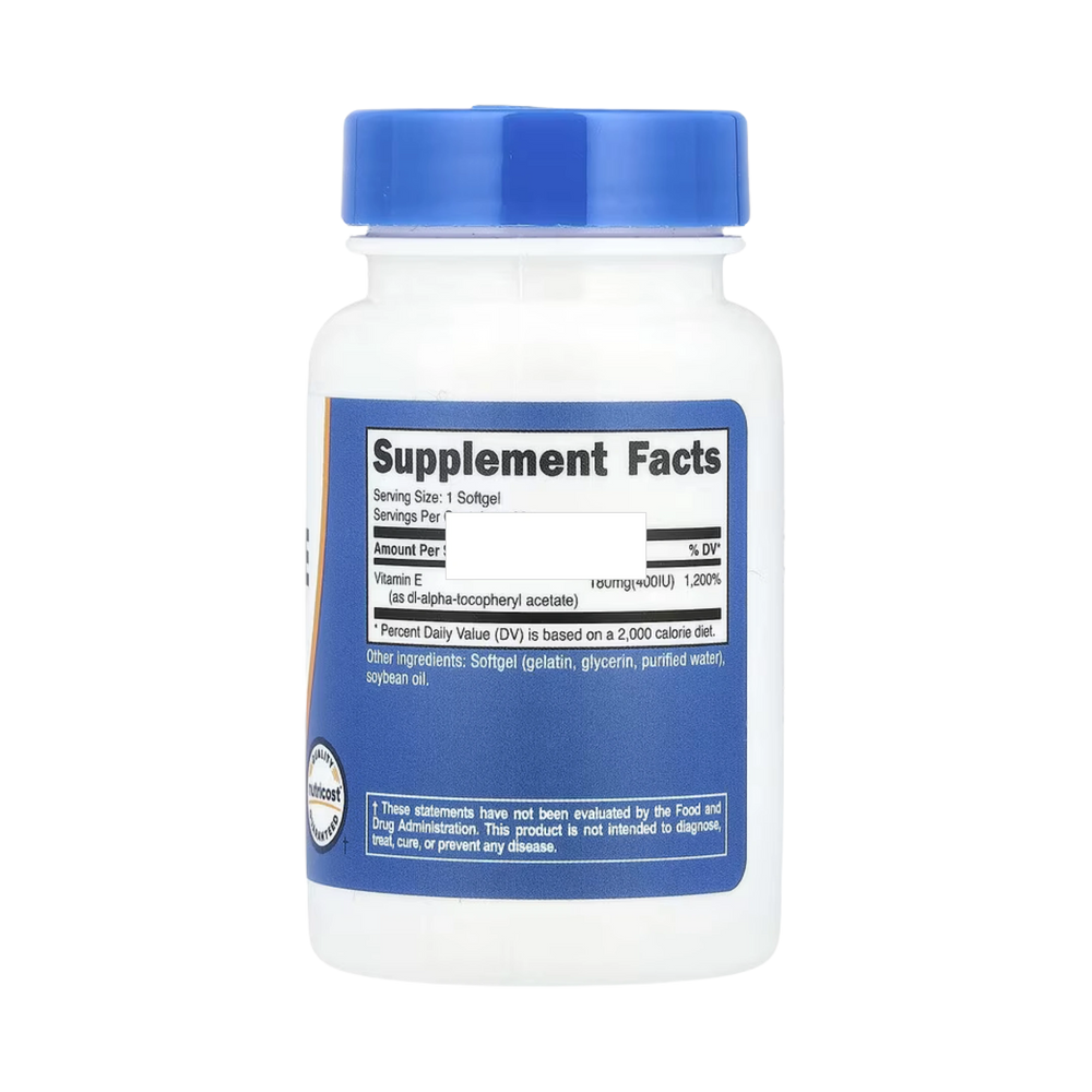 Nutricost, Vitamin E, 180 mg (400 IU), 30 Softgels