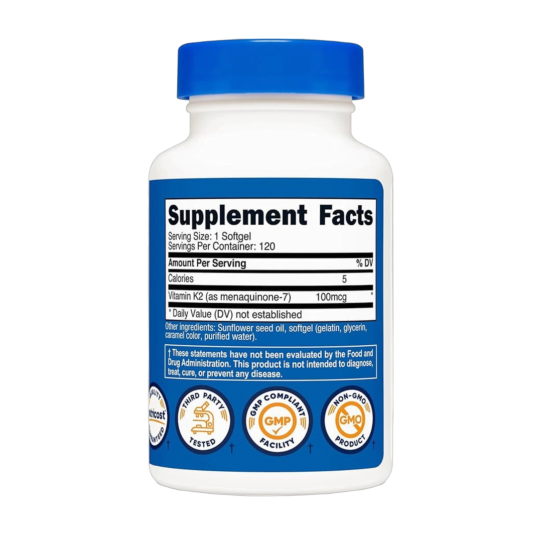 Nutricost, Vitamin K2 MK-7, 100 mcg, 120 Softgels