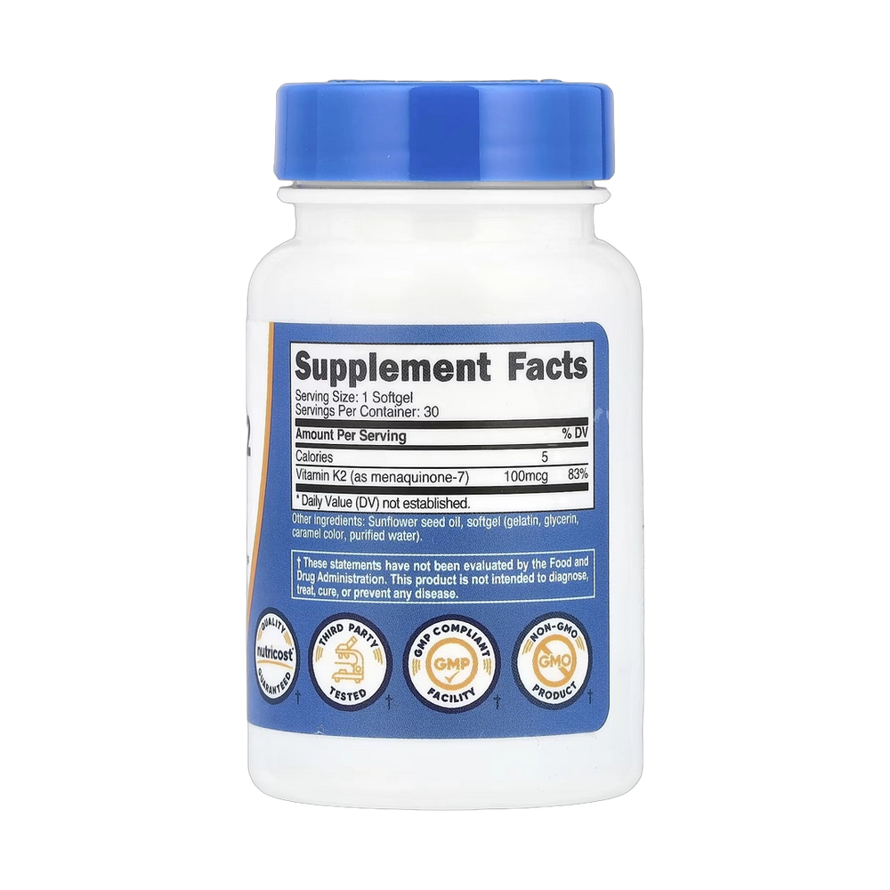 Nutricost, Vitamin K2 MK-7, 100 mcg, 30 Softgels