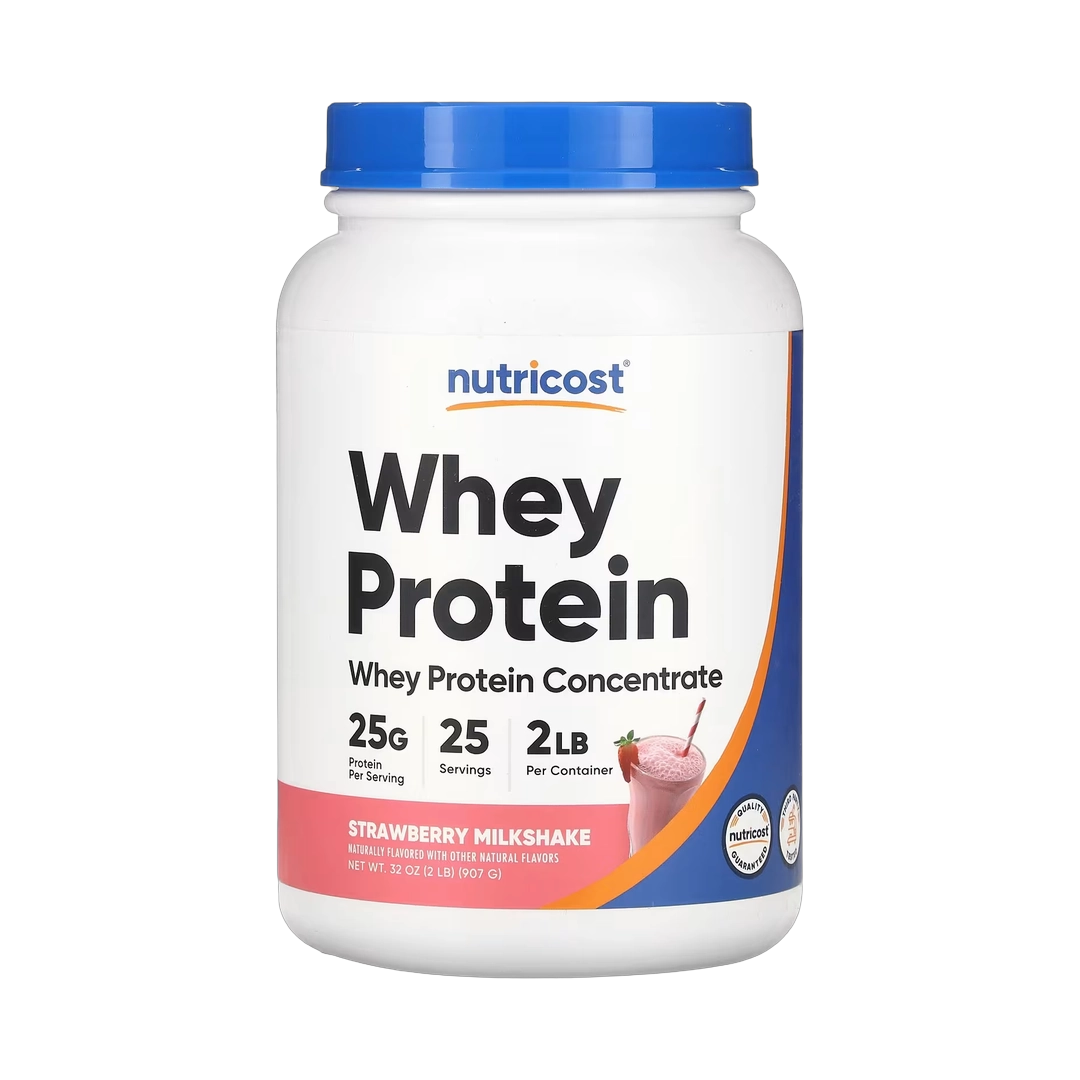 Nutricost, Whey Protein Concentrate, Strawberry Milkshake, 2 lb, 907 g